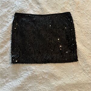 Express Black Sequin Skirt